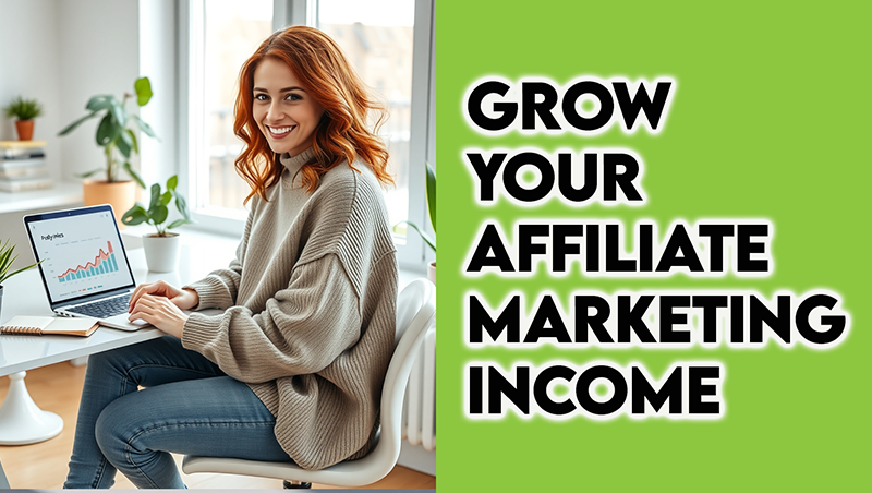 Woman in casual clothing implementing affiliate marketing for beginners on her laptop, demonstrating how to start affiliate marketing