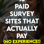 A woman successfully receiving a payment from a legit paid survey site on her phone.