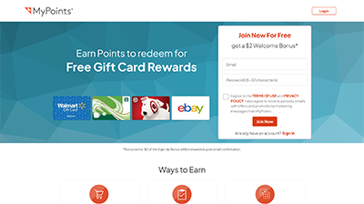 Mypoints Homepage