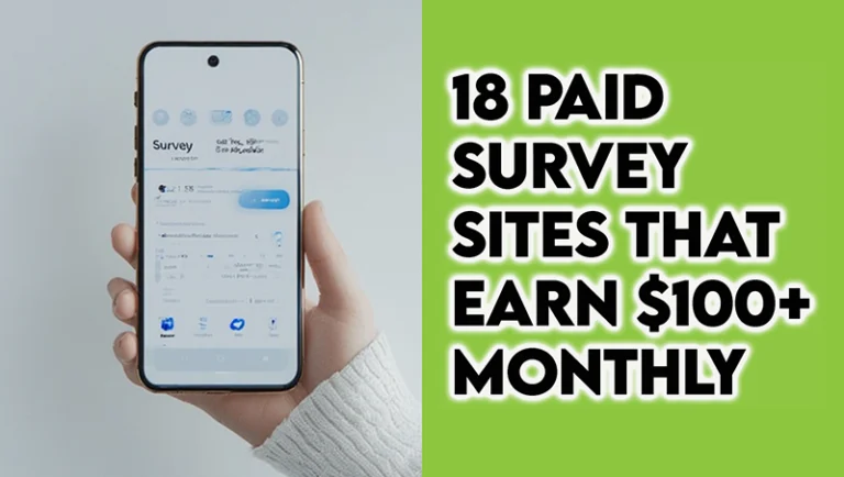 Smartphone displaying paid survey sites app with $125 earnings and PayPal payment confirmation