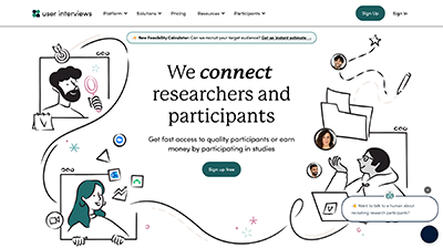 User Interviews Homepage