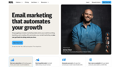 Official Kit (foremally Convertkit) Homepage Screenshot