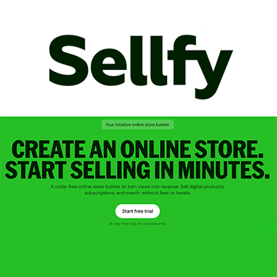 Sellfy Homepage free trial