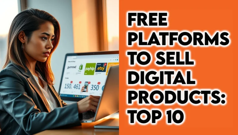 Professional woman managing digital product sales across multiple online platforms on laptop