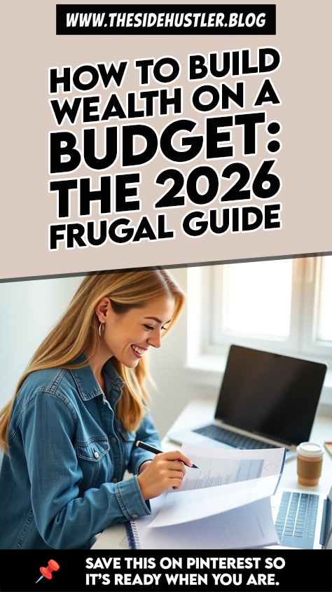 Focused woman writing in journal at desk, symbolizing 2026 frugal budgeting habits that help build long-term wealth.