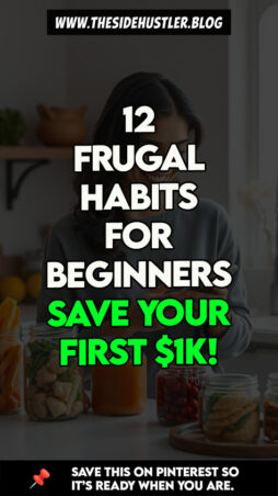 A woman successfully starting her frugal living journey and saving money.