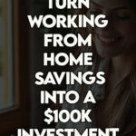 A successful remote worker viewing the $100k investment fund she built from WFH savings.