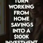 A successful remote worker viewing the $100k investment fund she built from WFH savings.