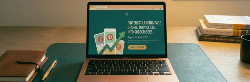 A smartphone displaying a landing page that matches a Pinterest pin, optimizing for Pinterest traffic.