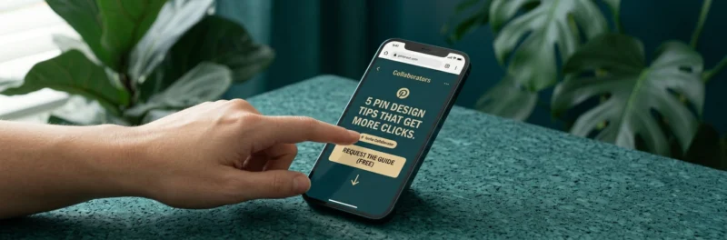 A tablet showing a lead magnet checklist next to a Champagne stylus, representing a Pinterest squeeze page strategy.