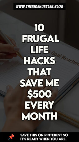 Close up of a woman tracking her monthly savings from high-impact frugal hacks.