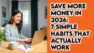 Woman working on financial habits article