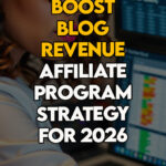 Female content creator building a blog-to-affiliate revenue plan.
