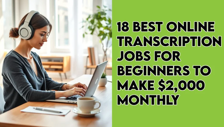 A happy freelancer enjoying the flexibility of remote online transcription jobs.