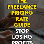 Close up of a woman following a freelance rate blueprint to avoid undercharging.