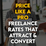Freelancer confidently presenting her pricing to a client.