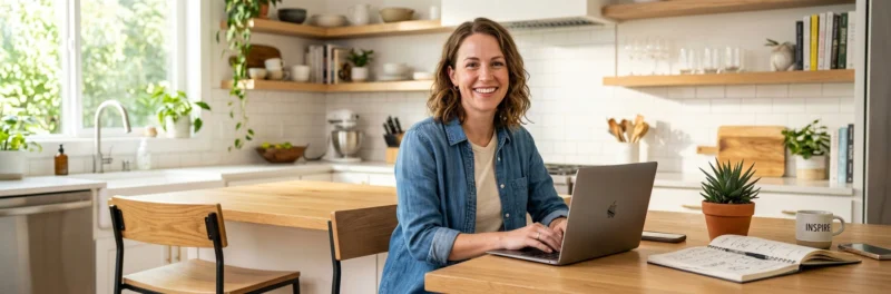 A confident woman building authority through her email marketing for beginners strategy.