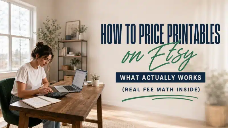 how to price printables on Etsy featured image