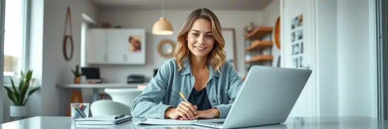 Woman building a long-term Pinterest board strategy for blog growth