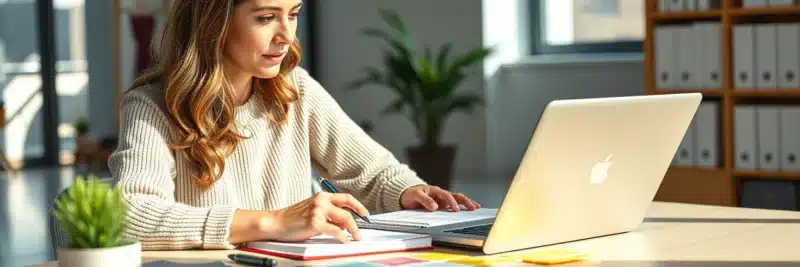 Woman researching Pinterest ideas for bloggers across different niches