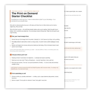 Print on Demand Starter Checklist
