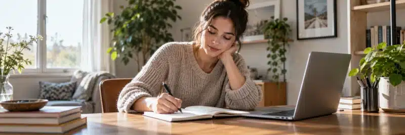 Person working through questions to choose a digital product category