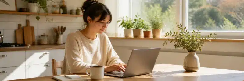 Is bookkeeping a good side hustle — working from home at a kitchen table with a laptop