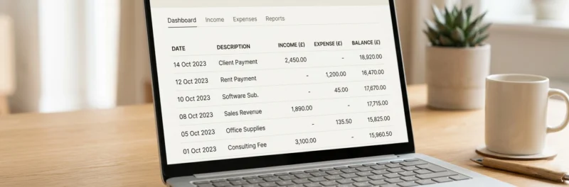 Wave free bookkeeping software on a laptop screen — best free option for small businesses