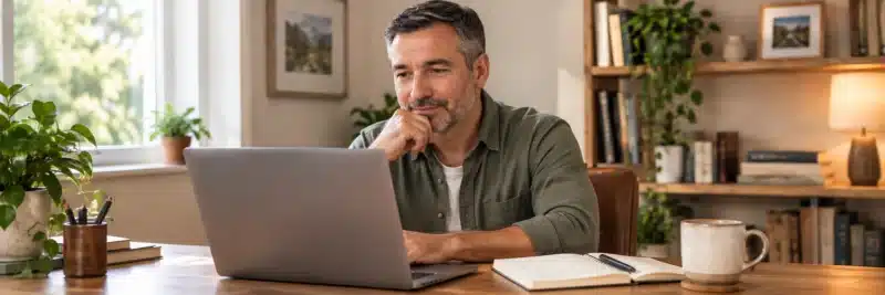 Person considering which small business idea to start from home