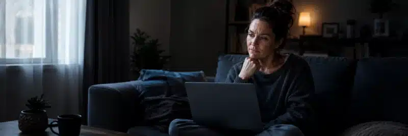 Laptop showing a stack of identical PLR digital products bundles, illustrating the truth about resell rights.