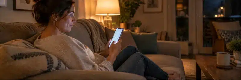 Person turning off work notifications in the evening