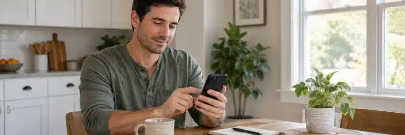 Person setting up an automatic weekly investment transfer