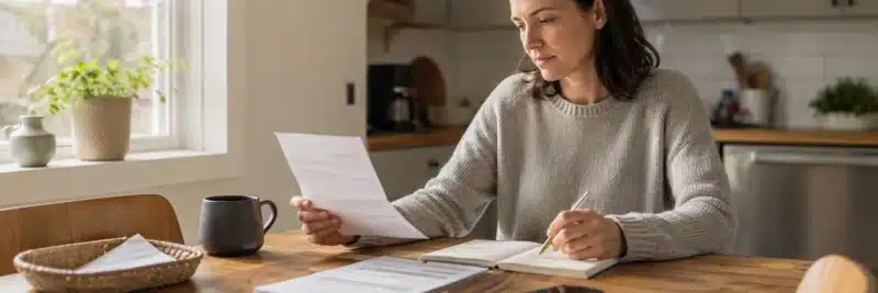 Person reviewing their finances before starting to invest with money they already have