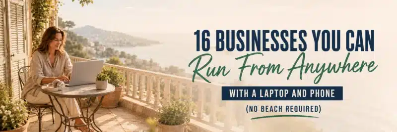 Woman running one of 16 businesses you can run from anywhere on a laptop