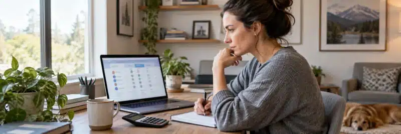 Person comparing fees across different micro-investing apps