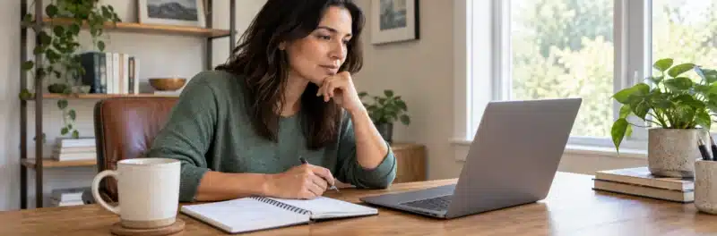Person comparing savings account options for an emergency fund