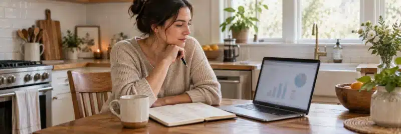 Person comparing index funds and individual stocks before investing