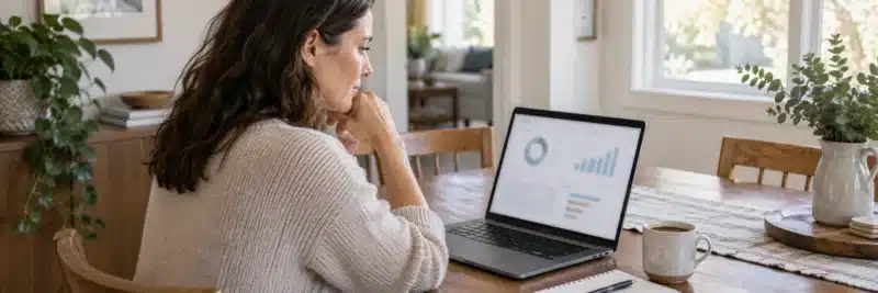 Person reviewing a portfolio that combines index funds and individual stocks