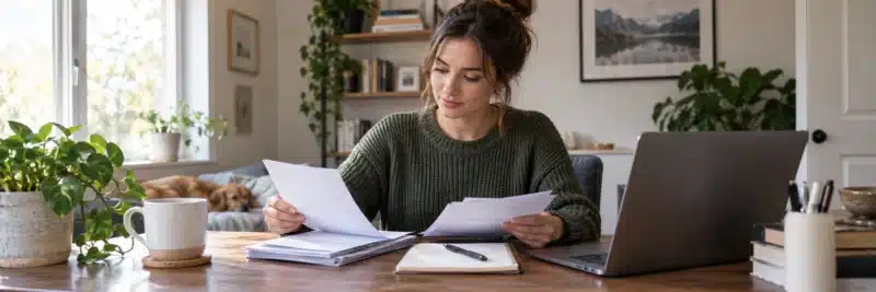 Person organizing debt balances and interest rates to decide repayment priority
