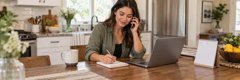 Person helping a client schedule an appointment as part of light assistant work