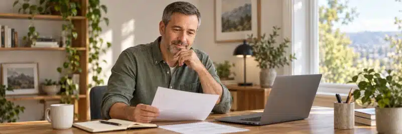 Person reviewing notes at a desk while rebuilding blog content honestly
