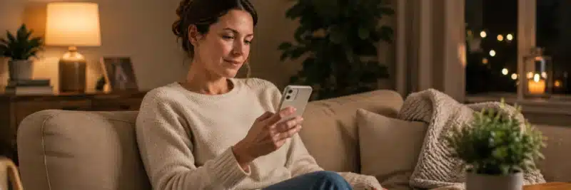 Person reviewing privacy and permission settings on a savings app