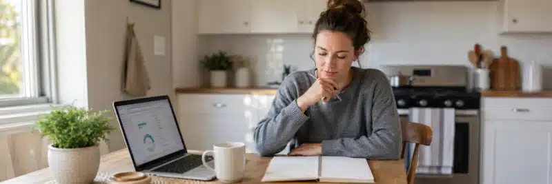 Person comparing a Roth IRA vs taxable brokerage account decision at their kitchen table