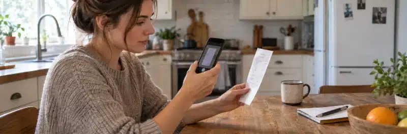 Person scanning a grocery receipt to earn rewards through a money-saving app