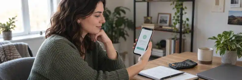 Person setting aside money from a freelance writing payment for taxes