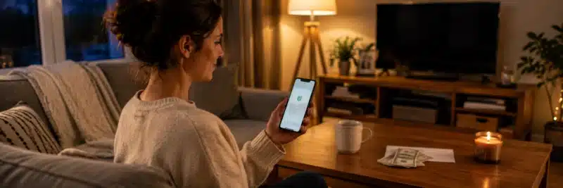 Person transferring side-hustle earnings into a savings or investment account