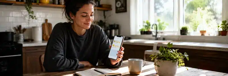 Person setting up a small automatic weekly investment