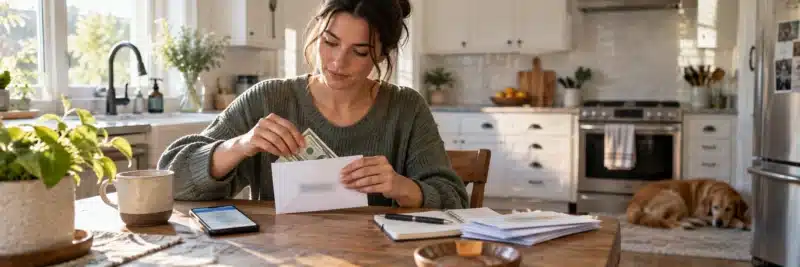Person setting aside $10 a week to start investing
