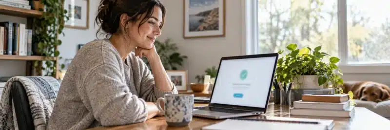 Person signing up for an affiliate program for the first time